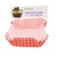 set 30 hârtii roșii pentru copt muffin pătrate cu buline albe