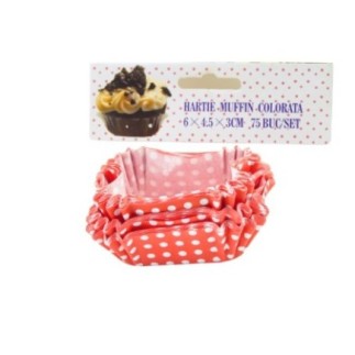 Set de hârtii pentru copt brioșe, dreptunghiulare din hârtie specială colorată, 6x4.5x3 cm, rezistente la căldură, 75 buc