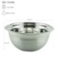 bol rotund de 14 cm din inox cu greutate capacitate și dimensiuni afișate vizual prin săgeți