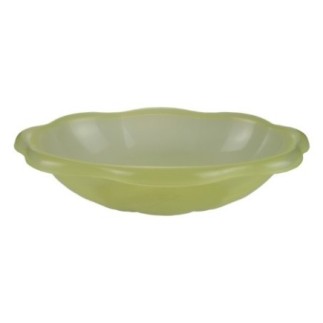 castron oval din plastic cu margini ondulate pentru servit salată