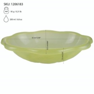 vas pentru servit din plastic oval cu informații despre capacitate greutate și dimensiuni