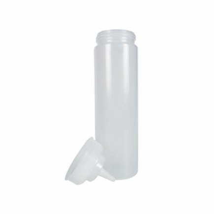 Flacon pentru dozat sosuri din plastic alb cu capac filetat și duză subțire pentru o turnare controlată prin stoarcere 700 ml