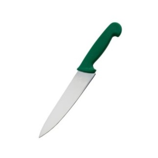 cuțit de bucătărie din inox cu mâner verde pentru fructe și legume conform HACCP