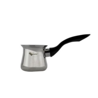 ibric din inox cu mâner curbat negru