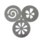 set 3 șabloane rotunde din inox cu modele diferite pentru decorat cappuccino sau deserturi