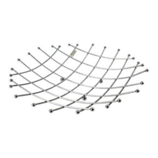suport pentru fructe rotund din metal cromat tip grilaj
