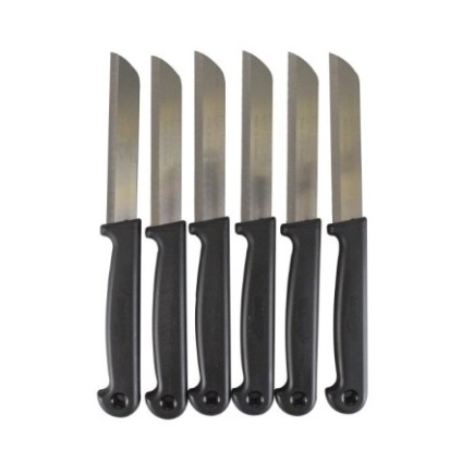Set cuțite de masă pentru curățat și feliat cu lamă din inox de 9 cm și mâner ergonomic comod, ideale pentru mese zilnice, 6 buc