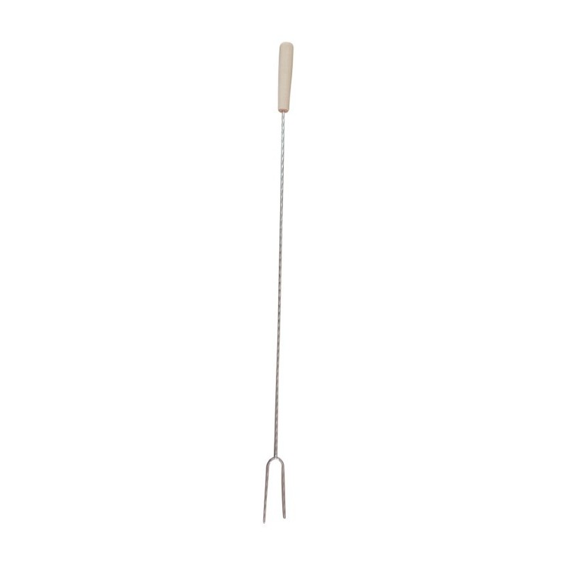 Frigăruie bifurcată cu mâner ergonomic din lemn, țepușă metalică esențială pentru preparate la jar, BBQ, frigărui și kebab