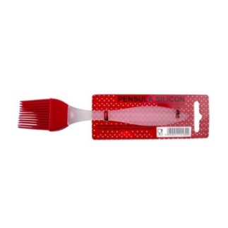 pensulă de bucătărie pentru uns aluat cu cap din silicon roșu și etichetă colorată