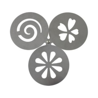 Set șabloane din inox pentru decorat cafea, prăjituri și deserturi, ideale pentru latte art și cappuccino, 3 buc