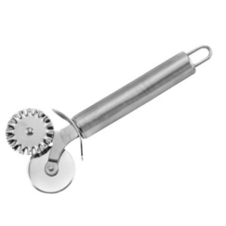 Feliator de aluat, inox, cu două roți de tăiere, accesoriu esențial în bucătărie pentru produse de patiserie, brutărie sau pizza