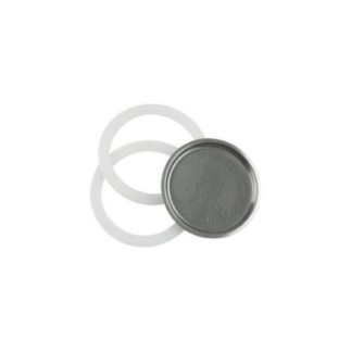 Set de garnituri din silicon și filtru din inox pentru cafetieră Moka, accesorii de rezervă pentru cafetiera de 2 persoane 3 buc