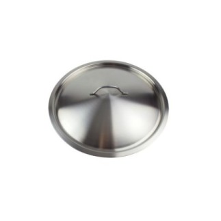 capac profesional din inox cu mâner și bordură vedere de sus