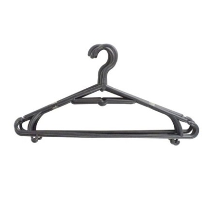 set 5 umerașe din plastic negru pentru haine