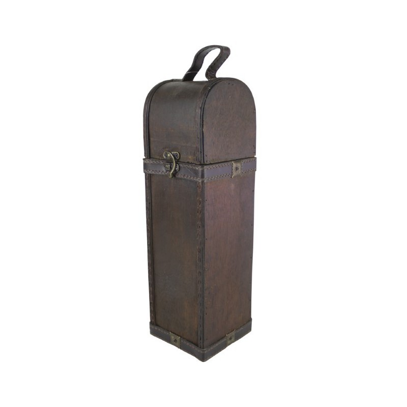 Cutie pentru sticle de vin, din lemn, cu închizătoare metalică și aspect vintage, perfectă ca și cadou sau decorațiune Cutie pentru sticle de vin, din lemn, cu închizătoare metalică și aspect vintage, perfectă ca și cadou sau decorațiune