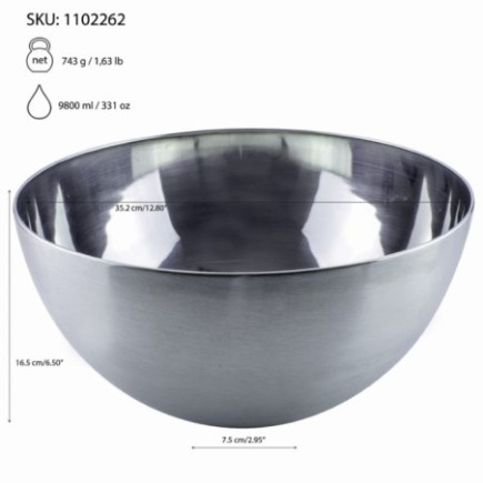 Bol din inox de calitate profesională, esențial pentru gătit, amestecat sau servit, perfect pentru orice bucătărie, 36x17 cm