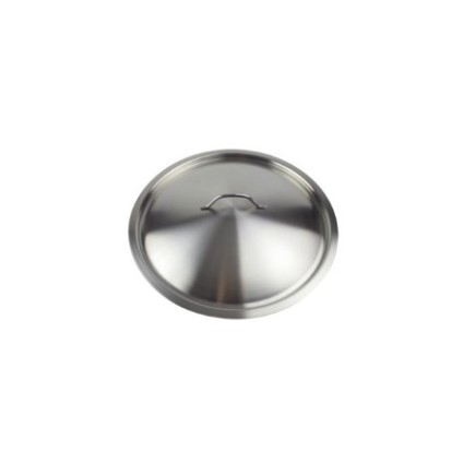 capac profesional din inox pentru oale cu bordură finisaj lucios și mâner central