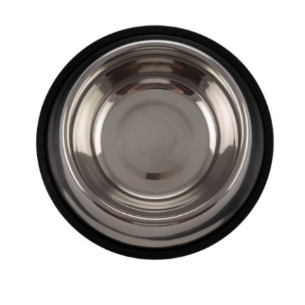 Bol inox pentru hrană câini și pisici cu garnitură antialunecare de silicon 700 ml