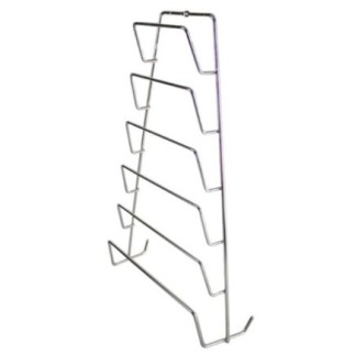 suport vertical pentru 6 capace de oale cu prindere pe perete din inox argintiu