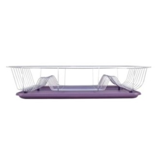 suport de uscat vase din metal cu tavă de plastic mov pentru scurgerea apei