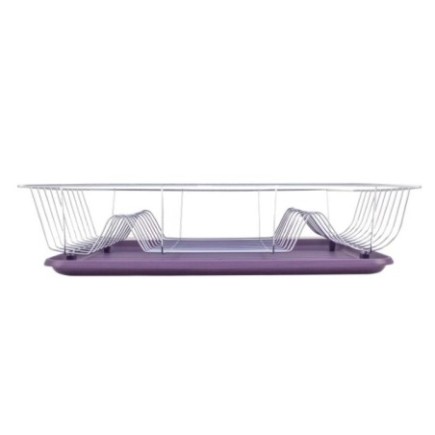 suport de uscat vase din metal cu tavă de plastic mov pentru scurgerea apei