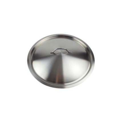 capac profesional din inox cu mâner și bordură vedere de sus