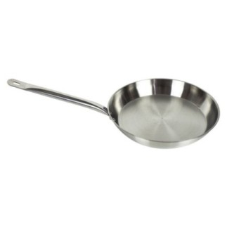 tigaie profesională din inox cu mâner robust orientat spre stânga