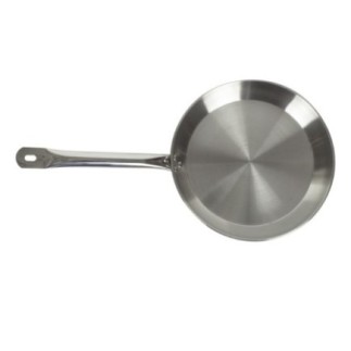 Tigaie profesională, inox, inductie, ideală pentru gătit intensiv, bază solidă și durabilă, distribuție optimă a căldurii, 32 cm