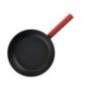 Tigaie aluminiu, rotundă, neagră, cu acoperire antiaderentă, mâner învelit în silicon, pentru toate tipurile de aragaz, 28 cm