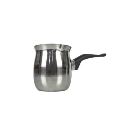 Ibric din inox pentru aragaz, cu fantă de scurgere și mâner din ebonită, ideal pentru prepararea ceaiului și cafelei, 250 ml