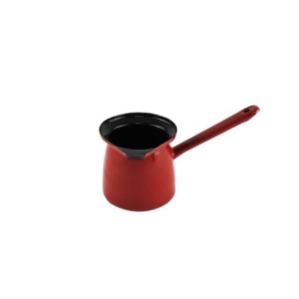 Ibric emailat roșu pentru ceai și cafea, prevăzut cu fantă pentru scurgere controlată, potrivit pentru aragaz cu flacară, 300 ml