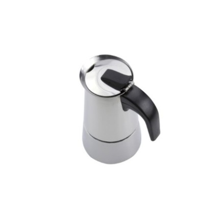 Cafetieră moka din inox pentru aragaz, aparat de cafea manual ideal pentru prepararea rapidă a 2 cești de cafea espresso, 150 ml