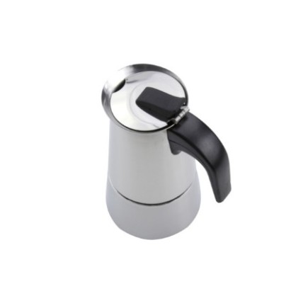 Cafetieră moka din inox pentru aragaz, aparat de cafea manual ideal pentru prepararea rapidă a 4 cești de cafea espresso, 200 ml