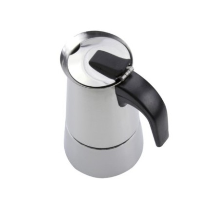 Cafetieră moka din inox pentru aragaz, aparat de cafea manual ideal pentru prepararea rapidă a 6 cești de cafea espresso, 300 ml