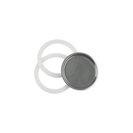 Set de garnituri din silicon și filtru din inox pentru cafetieră Moka, accesorii de rezervă pentru cafetiera de 2 persoane 3 buc
