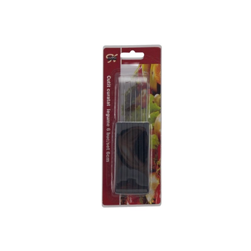 Set cuțite de masă pentru curățat și feliat cu lamă din inox de 6 cm și mâner ergonomic, 6 buc