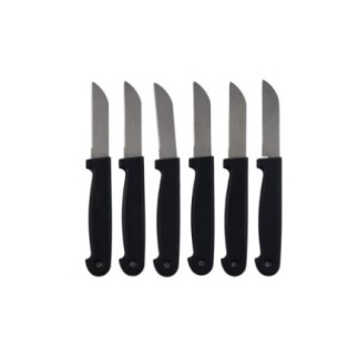 Set cuțite de masă pentru curățat și feliat cu lamă din inox de 6 cm și mâner ergonomic, 6 buc