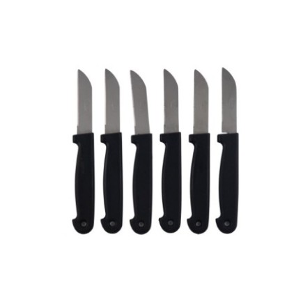 Set cuțite de masă pentru curățat și feliat cu lamă din inox de 6 cm și mâner ergonomic, 6 buc