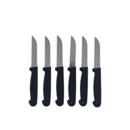 Set cuțite de masă pentru curățat și feliat cu lamă din inox de 8 cm și mâner ergonomic, 6 buc