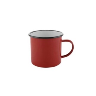 Cană emailată roșie, smălțuită, diametru 9cm, rezistentă și durabilă perfectă pentru uz zilnic în bucătărie sau camping, 500 ml