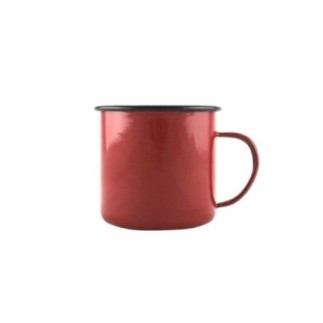 cană de camping emailată de 700 ml roșie cu mâner