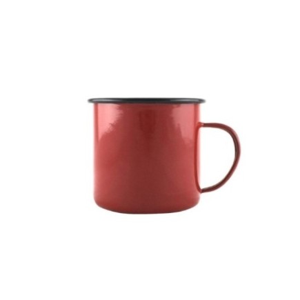 cană de camping emailată de 700 ml roșie cu mâner