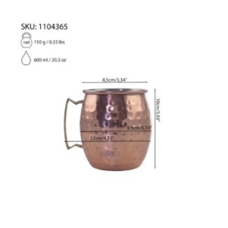 Cană Moscow Mule 500ml: Aurie, butoiaș - Servire cocktailuri