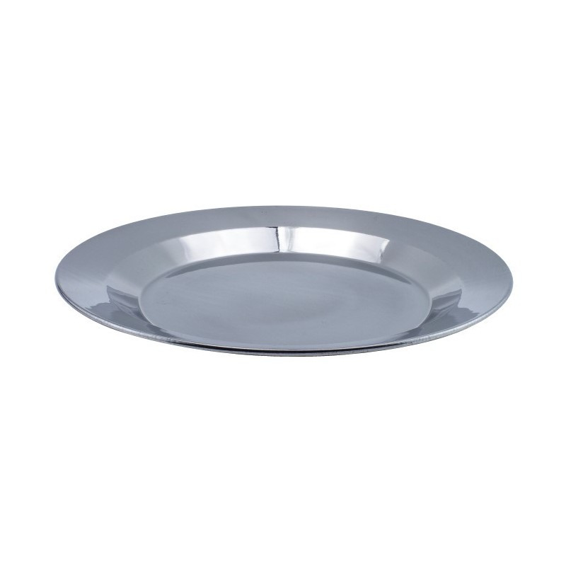 Farfurie întinsă din inox, rezistentă la șocuri și uzură, perfectă pentru utilizare intensivă în bucătării profesionale, 24 cm