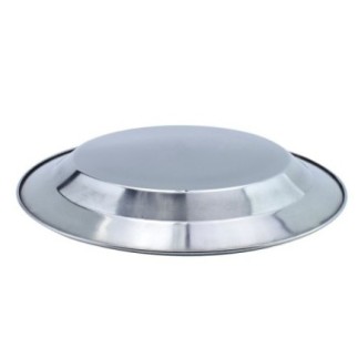 Farfurie întinsă din inox, rezistentă la șocuri și uzură, perfectă pentru utilizare intensivă în bucătării profesionale, 24 cm