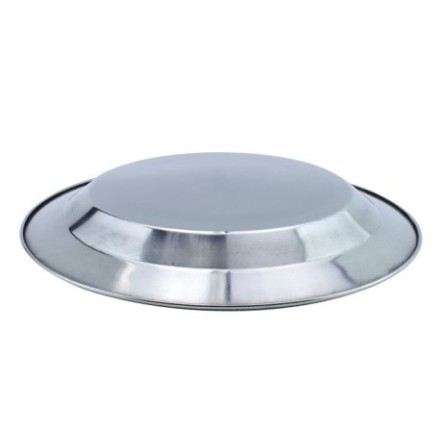 Farfurie întinsă din inox, rezistentă la șocuri și uzură, perfectă pentru utilizare intensivă în bucătării profesionale, 24 cm
