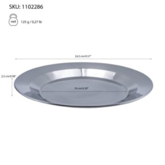 farfurie întinsă de 24 cm joasă din inox cu detalii despre dimensiuni