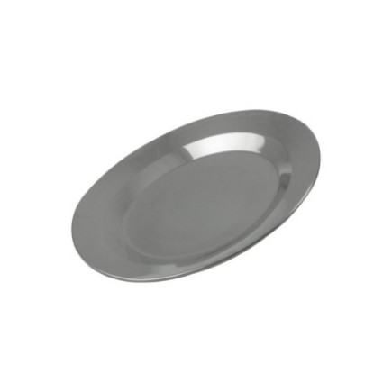 Farfurie întinsă din inox, rezistentă pentru uz intens, ideală pentru terase, camping, outdoor, BBQ,  grătar și uz casnic, 20 cm