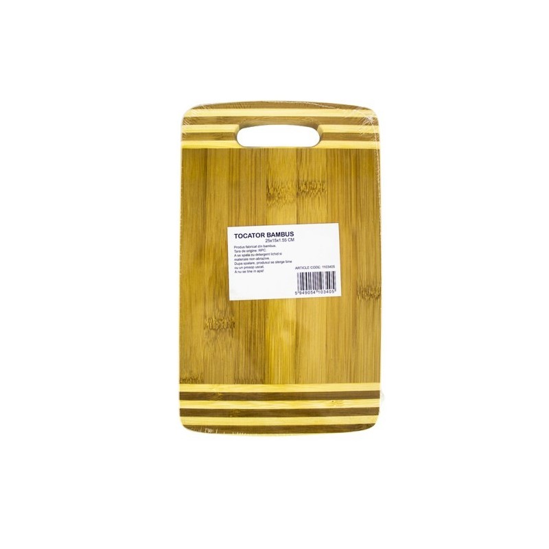 Tocător de bucătărie din bambus, pentru tăierea, felierea și mărunțirea alimentelor, ideal pentru utilizare zilnică 25x15x1,5 cm