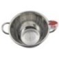 Strecurătoare adâncă din inox, cu două mânere și perforații fine, perfectă pentru spălat fructe, legume și scurs paste, 24 cm strecurătoare pentru alimente din inox rotundă cu perforații fine